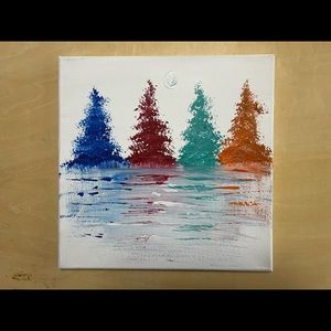 Rainbow trees abstract art by Ryanchristyarts